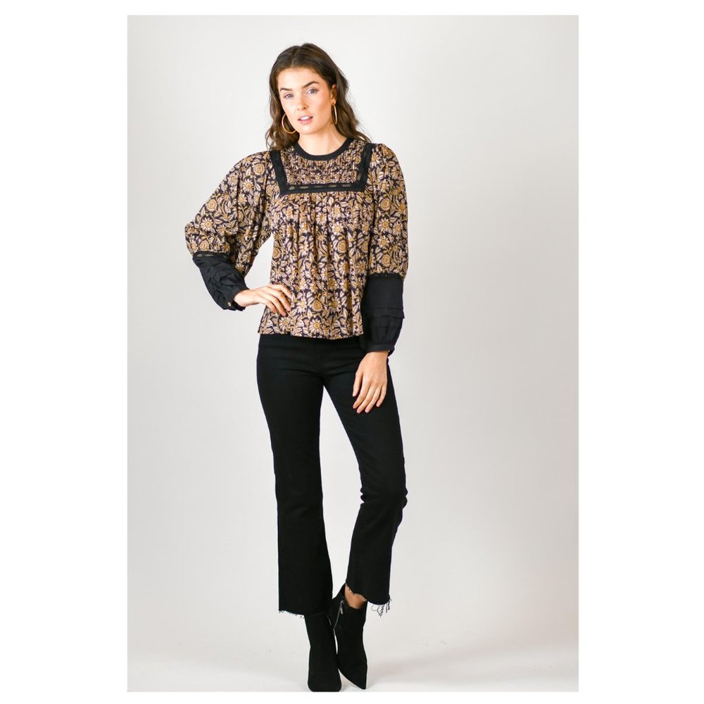 Anthro Cleobella Rafia lace blouse in black - Picture 2 of 13